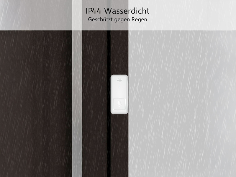 Funk Türklingel-Set für die Steckdose mit kinetischem Türtaster, Weiß
