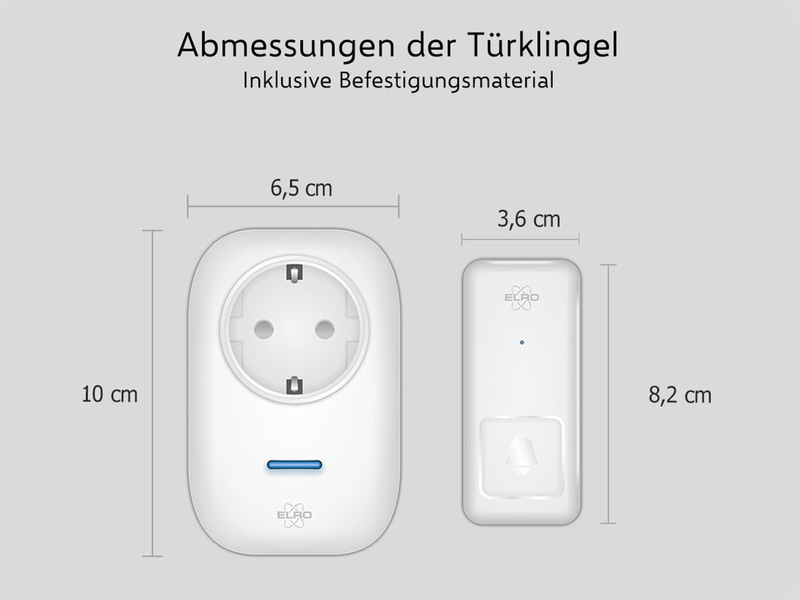 Funk Türklingel-Set, 2 Empfänger für die Steckdose, Kinetik Türtaster, Weiß