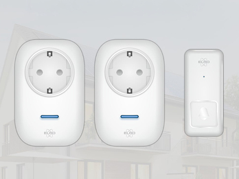 Funk Türklingel-Set, 2 Empfänger für die Steckdose, Kinetik Türtaster, Weiß Funk Türklingel-Set, 2 Empfänger für die Steckdose, Kinetik Türtaster, Weiß