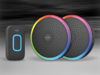 Funk Türklingel-Set Türtaster und 2 mobile Empfänger Batteriebetrieben, Schwarz Funk Türklingel-Set Türtaster und 2 mobile Empfänger Batteriebetrieben, Schwarz