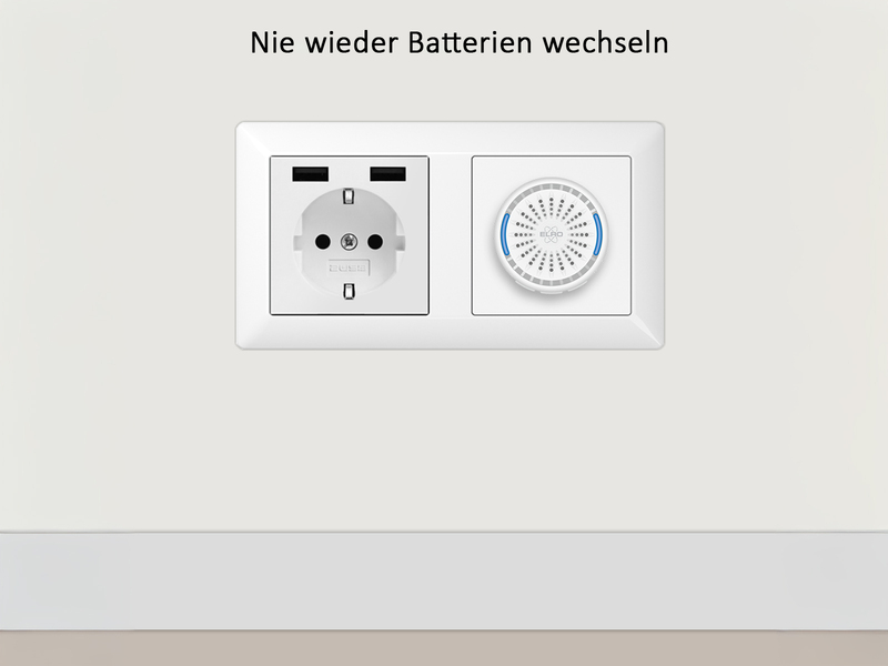 Funk Türklingel-Set, 2 Plug-in-Empfänger, Funkklingel wetterfest, Weiß