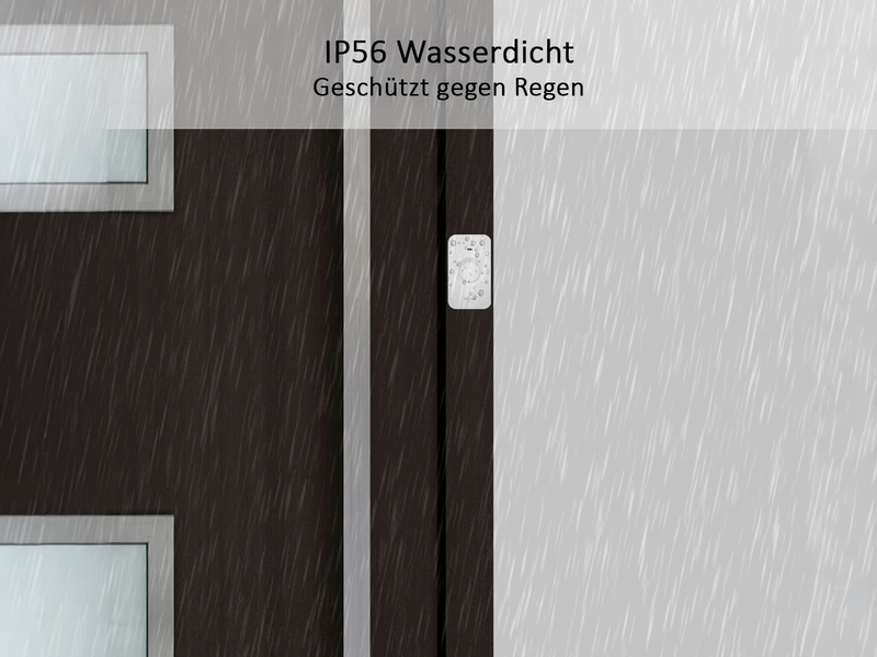 Funk Türklingel-Set, 2 Plug-in-Empfänger, Funkklingel wetterfest, Weiß