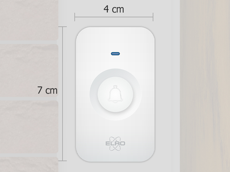 Funk Türklingel-Set, 2 Plug-in-Empfänger, Funkklingel wetterfest, Weiß