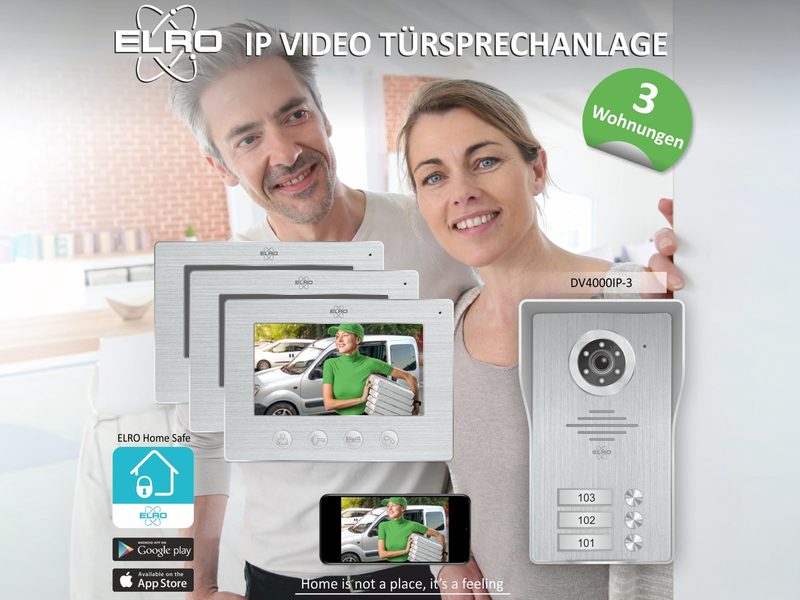 IP Video Türsprechanlage mit Türklingel und Kamera für 3 Familienhaus