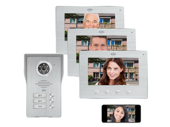IP Video Türsprechanlage mit Türklingel und Kamera für 3 Familienhaus IP Video Türsprechanlage mit Türklingel und Kamera für 3 Familienhaus