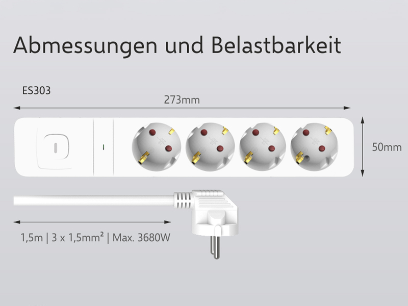 2x Steckdosenleiste 4 fach mit Schalter Überspannungsschutz Kindersicherung Weiß