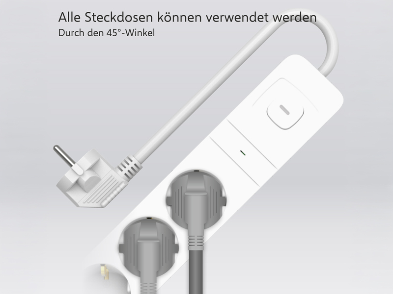 2x Steckdosenleiste 4 fach mit Schalter Überspannungsschutz Kindersicherung Weiß