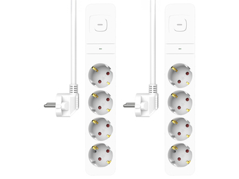 2x Steckdosenleiste 4 fach mit Schalter Überspannungsschutz Kindersicherung Weiß