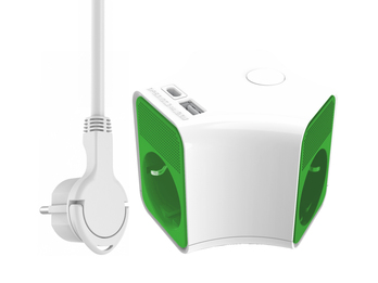 Steckdosenwürfel USB Steckdosenleiste 3 fach mit Schalter, Kindersicherung, Weiß