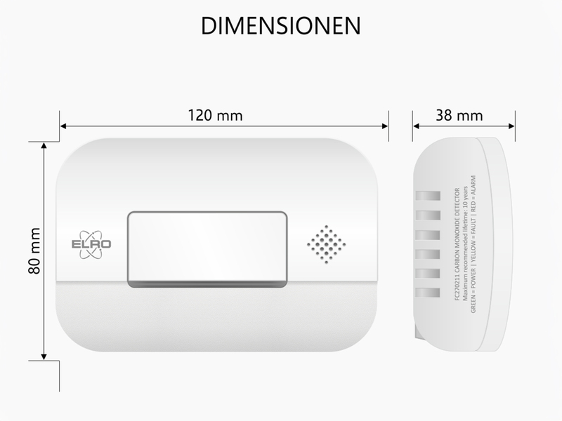 ELRO Brandschutzset: Rauchmelder mit Batterie, Kohlenmonoxid-Melder, Löschdecke