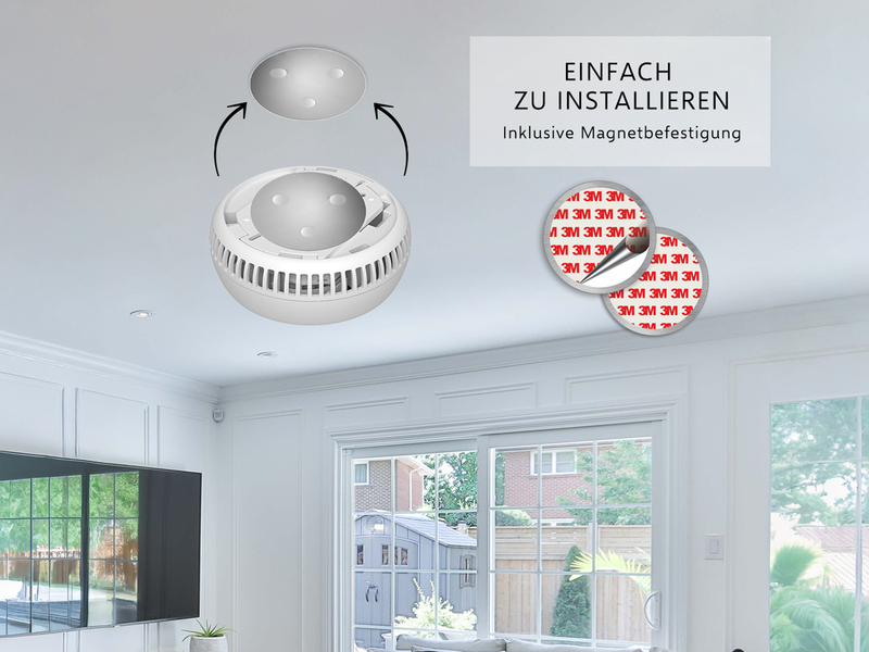6er Set ELRO Optischer Rauchmelder mit 5 Jahres Batterie & Magnethalterung Ø 9cm