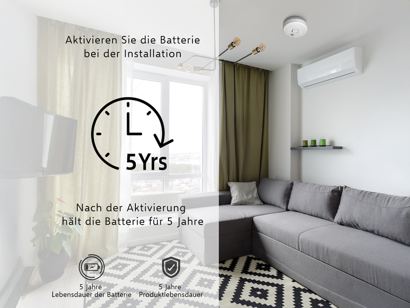 6er Set ELRO Optischer Rauchmelder mit 5 Jahres Batterie & Magnethalterung Ø 9cm