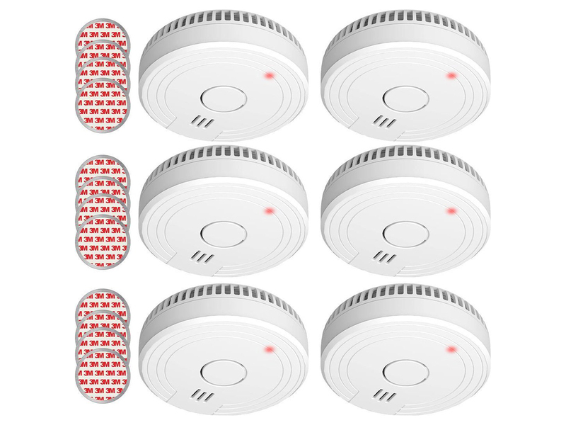 6er Set ELRO Optischer Rauchmelder mit 5 Jahres Batterie & Magnethalterung Ø 9cm