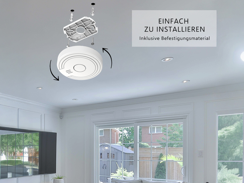 10er Set ELRO Optischer Rauchmelder mit wechselbarer 1 Jahres Batterie, Ø 10cm