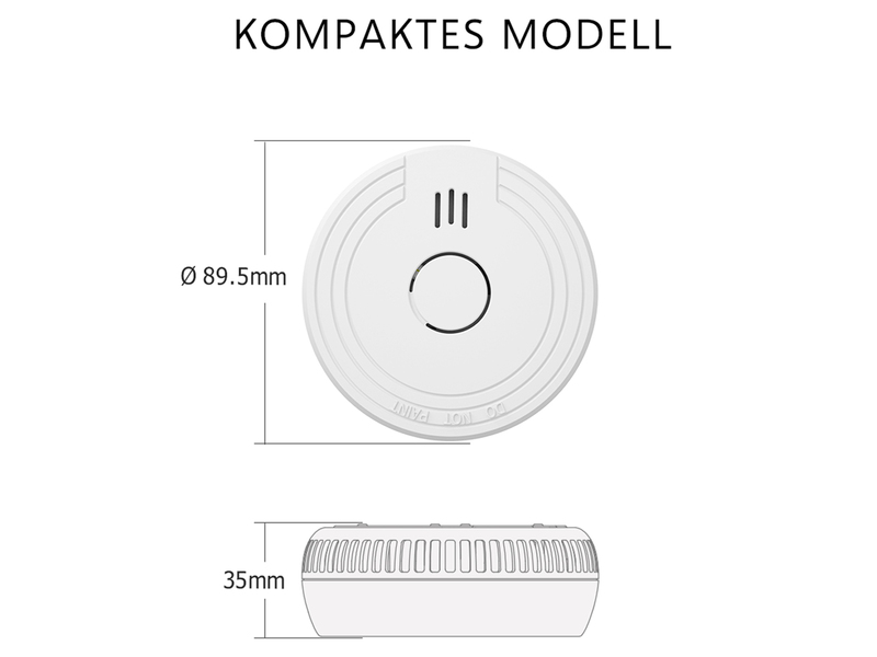 10er Set ELRO Optischer Rauchmelder mit wechselbarer 1 Jahres Batterie, Ø 10cm