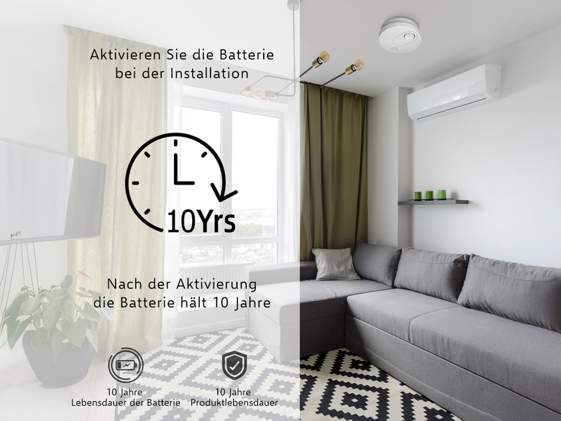 6er Set ELRO Optischer Rauchmelder mit 10 Jahres Batterie & Magnethalterung 10cm