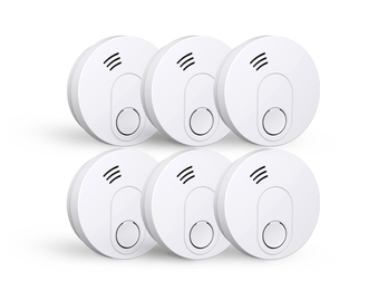 6er Set ELRO Optischer Rauchmelder mit 10 Jahres Batterie & Magnethalterung 10cm