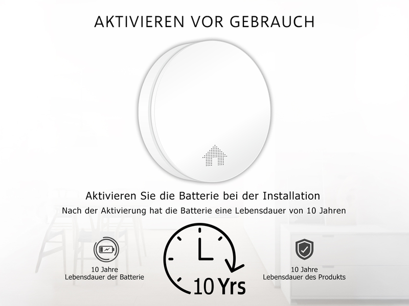3er Set ELRO Optischer Rauchmelder mit 10 Jahres Batterie, Flach Höhe 2,3cm Weiß