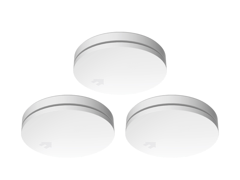 3er Set ELRO Optischer Rauchmelder mit 10 Jahres Batterie, Flach Höhe 2,3cm Weiß