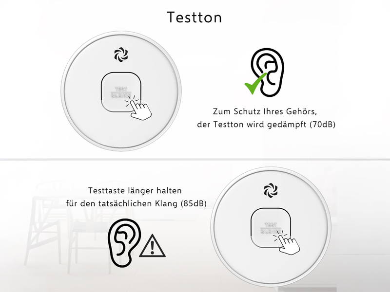 6er Set ELRO Rauchmelder mit 10 Jahres Batterie - Große Testtaste, Ø 10cm