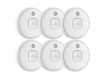 6er Set ELRO Rauchmelder mit 10 Jahres Batterie - Große Testtaste, Ø 10cm 6er Set ELRO Rauchmelder mit 10 Jahres Batterie - Große Testtaste, Ø 10cm