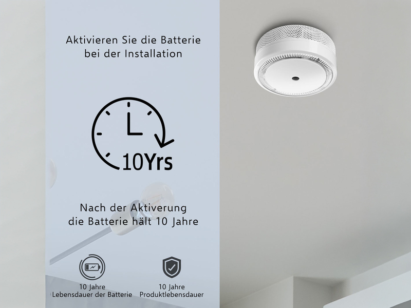 6er Set ELRO Optischer Rauchmelder mit 10 Jahres Batterie, Mini Ø 7,2cm, Weiß