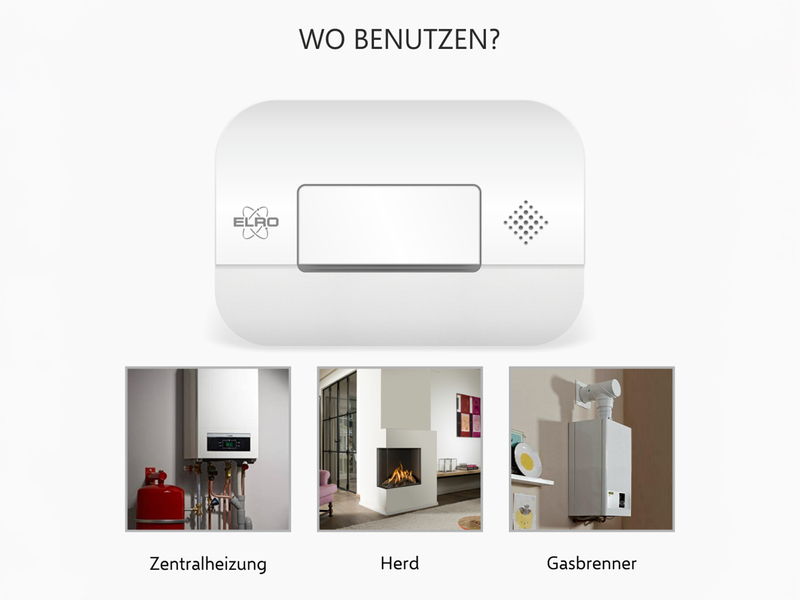 ELRO Brandschutzset: 2x Rauchmelder mit Batterie und Magnethalterung, CO Melder