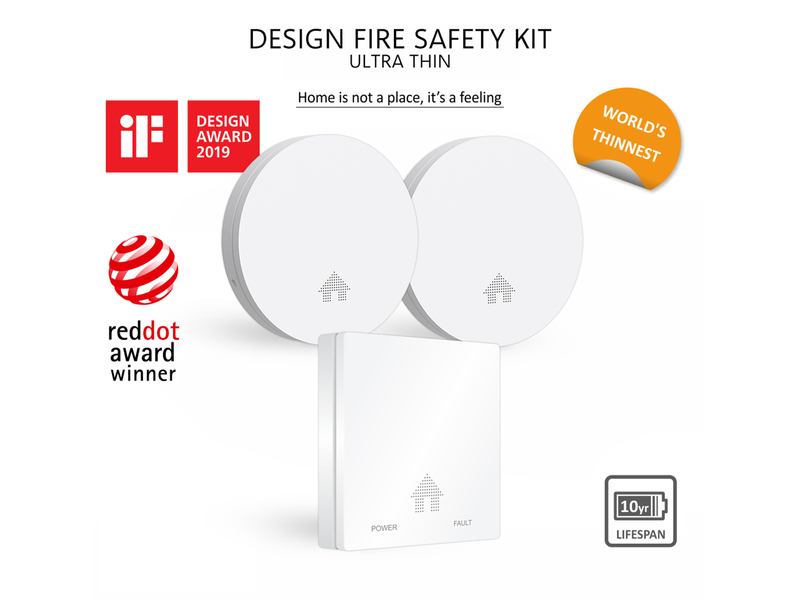 ELRO Brandschutzset: 2x Rauchmelder, 1x CO Melder mit 10 Jahres Batterien, flach