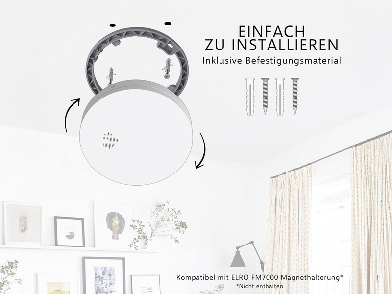 ELRO Brandschutzset: 2x Rauchmelder, 1x CO Melder mit 10 Jahres Batterien, flach