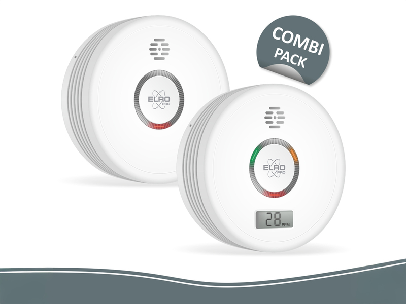ELRO Brandschutzset: Rauchmelder und CO Melder mit 10 Jahres Batterien, flach