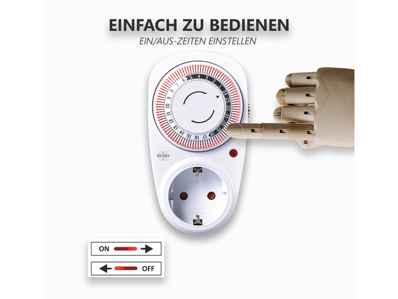 4er Set Analoge Zeitschaltuhren für Steckdosen, 24 Std. Timer mechanisch, 13cm