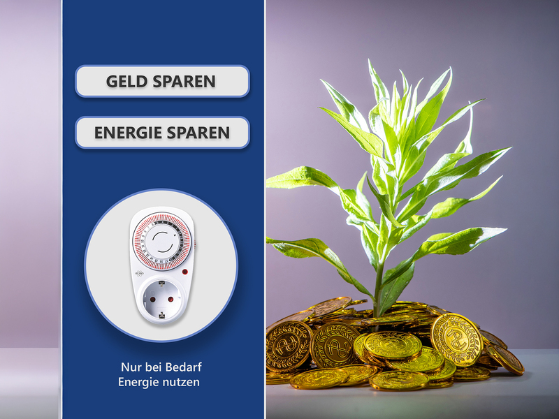 4er Set Analoge Zeitschaltuhren für Steckdosen, 24 Std. Timer mechanisch, 13cm