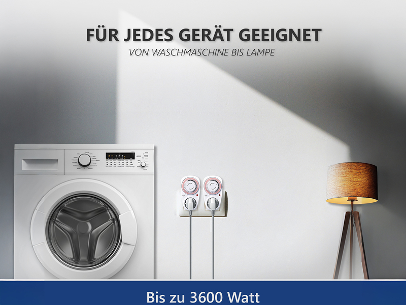 4er Set Analoge Zeitschaltuhren für Steckdosen, 24 Std. Timer mechanisch, 13cm