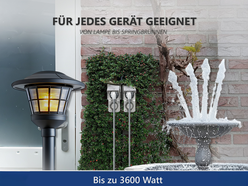 3er Set Analoge Zeitschaltuhren für Außensteckdosen Garten Timer mechanisch 13cm