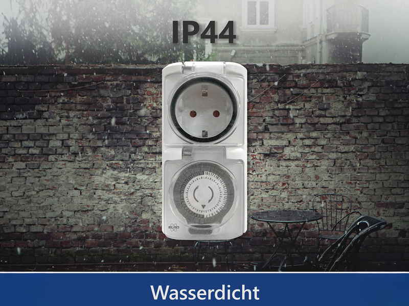 3er Set Analoge Zeitschaltuhren für Außensteckdosen Garten Timer mechanisch 13cm