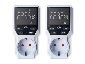 2er Set Digitale Wochenzeitschaltuhr für Steckdosen Timer Countdown, Höhe 12cm