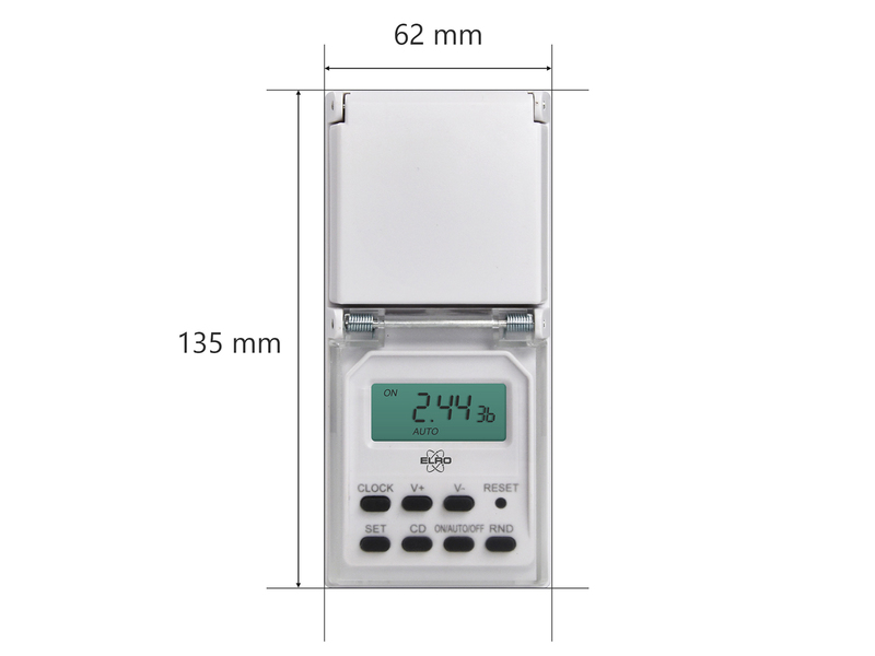 2er Set Digitale Wochenzeitschaltuhr für Außensteckdosen Garten Timer H 12cm