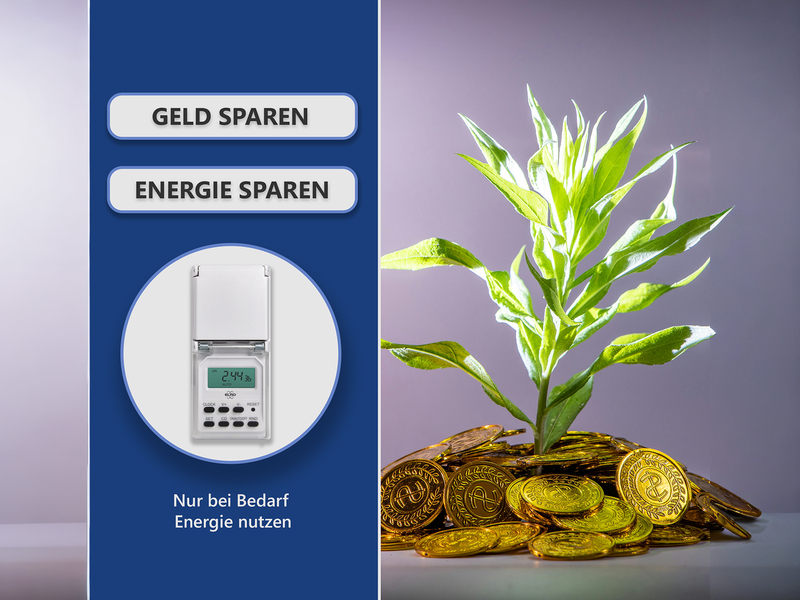 2er Set Digitale Wochenzeitschaltuhr für Außensteckdosen Garten Timer H 12cm