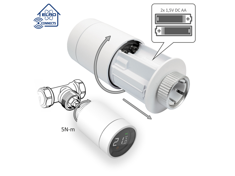 Smarter Heizung Thermostat für Heizkörper, digital für ELRO Connects System