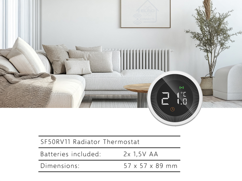 Smarter Heizung Thermostat für Heizkörper, digital für ELRO Connects System
