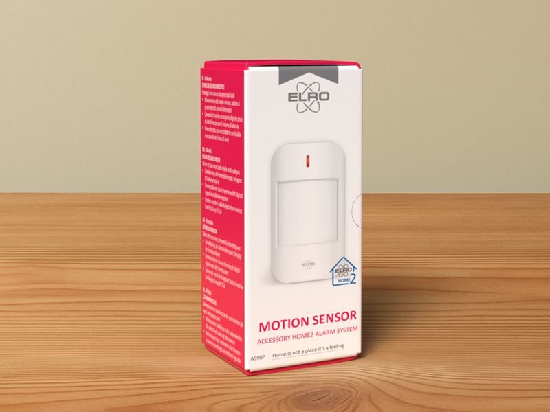 Bewegungsmelder für das ELRO AS98S Home2 Alarmsystem, Reichweite 12m/90°