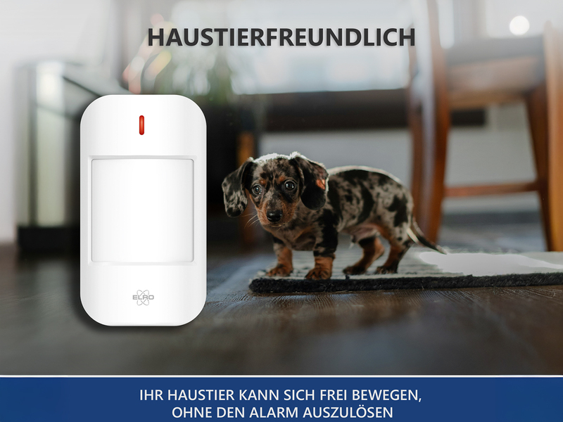 Bewegungsmelder für das ELRO AS98S Home2 Alarmsystem, Reichweite 12m/90°