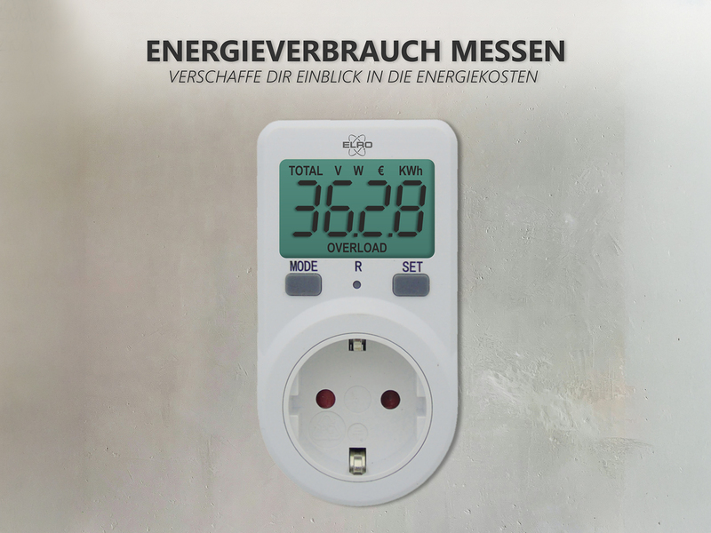 Strommesser für Steckdose, Energie- und Verbrauchsmesser 3er Set, Höhe 11cm