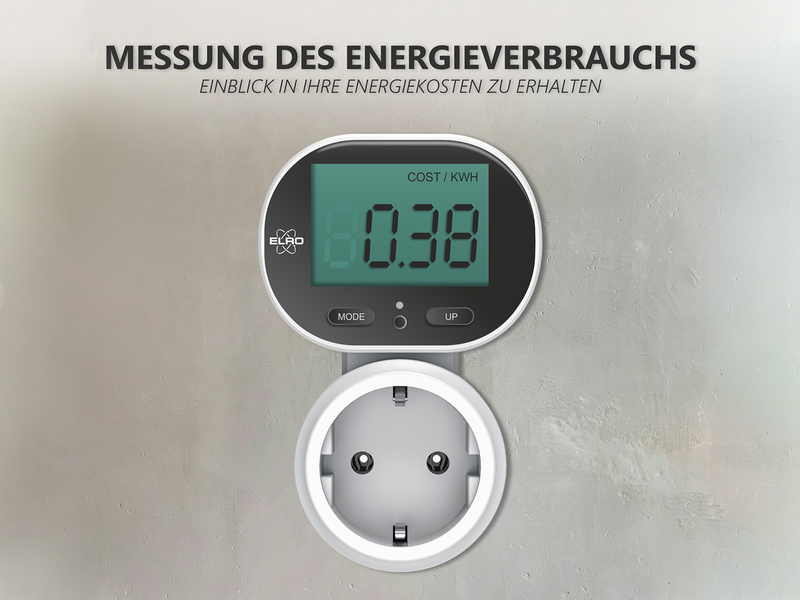 Strommesser für Steckdose, Energie- und Verbrauchsmesser 2er Set, Höhe 11cm