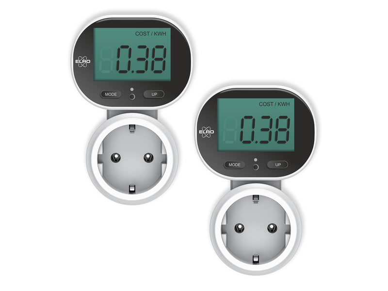 Strommesser für Steckdose, Energie- und Verbrauchsmesser 2er Set, Höhe 11cm