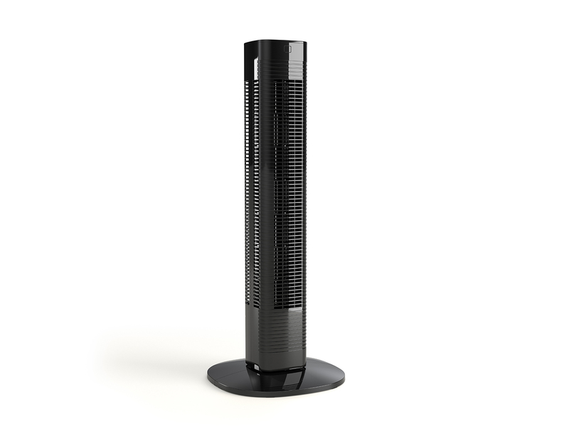 Oszillierender Turmventilator leise mit Fernbedienung Schwarz H: 80cm