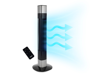 Oszillierender Turmventilator sehr leise mit Fernbedienung Schwarz Höhe 103cm