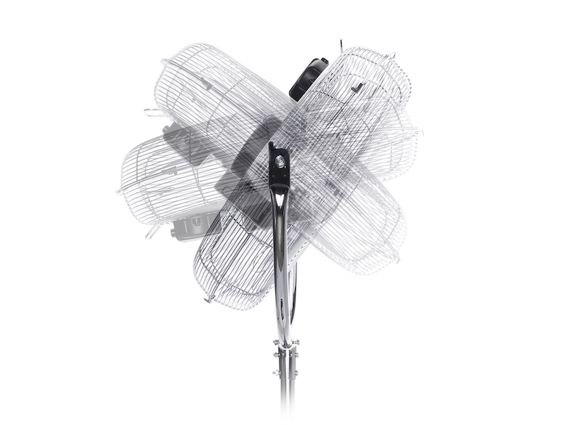 Standventilator Oszillierend Chrom Ø45cm 100W Höhe 90-130cm
