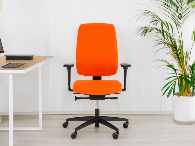 Ergonomischer Bürostuhl mit Stoffbezug Orange, drehbar & höhenverstellbar
