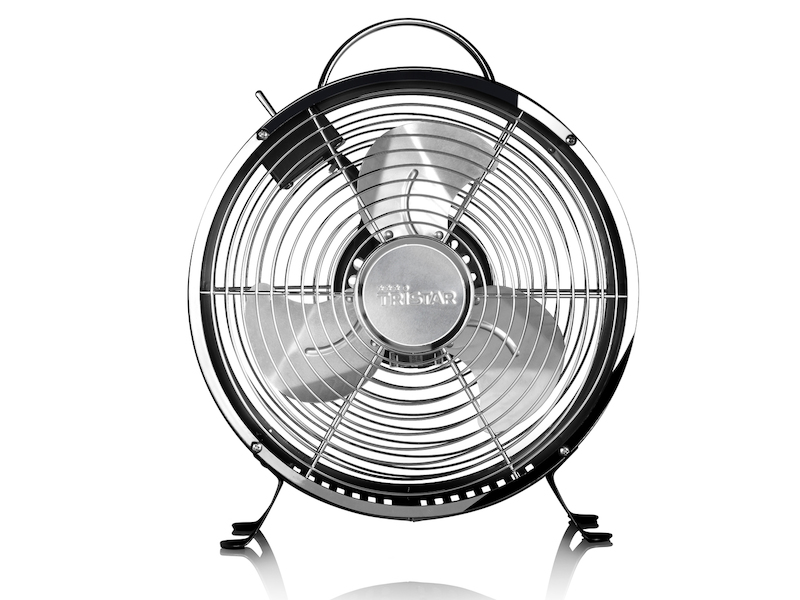 Retro Ventilator in Schwarz, 2 Leistungsstufen, 1800 U/min, Ø 25 cm, Tragegriff